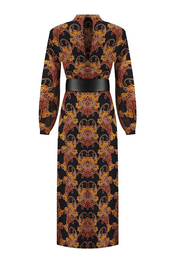 Baroque Patterned Maxi Dress