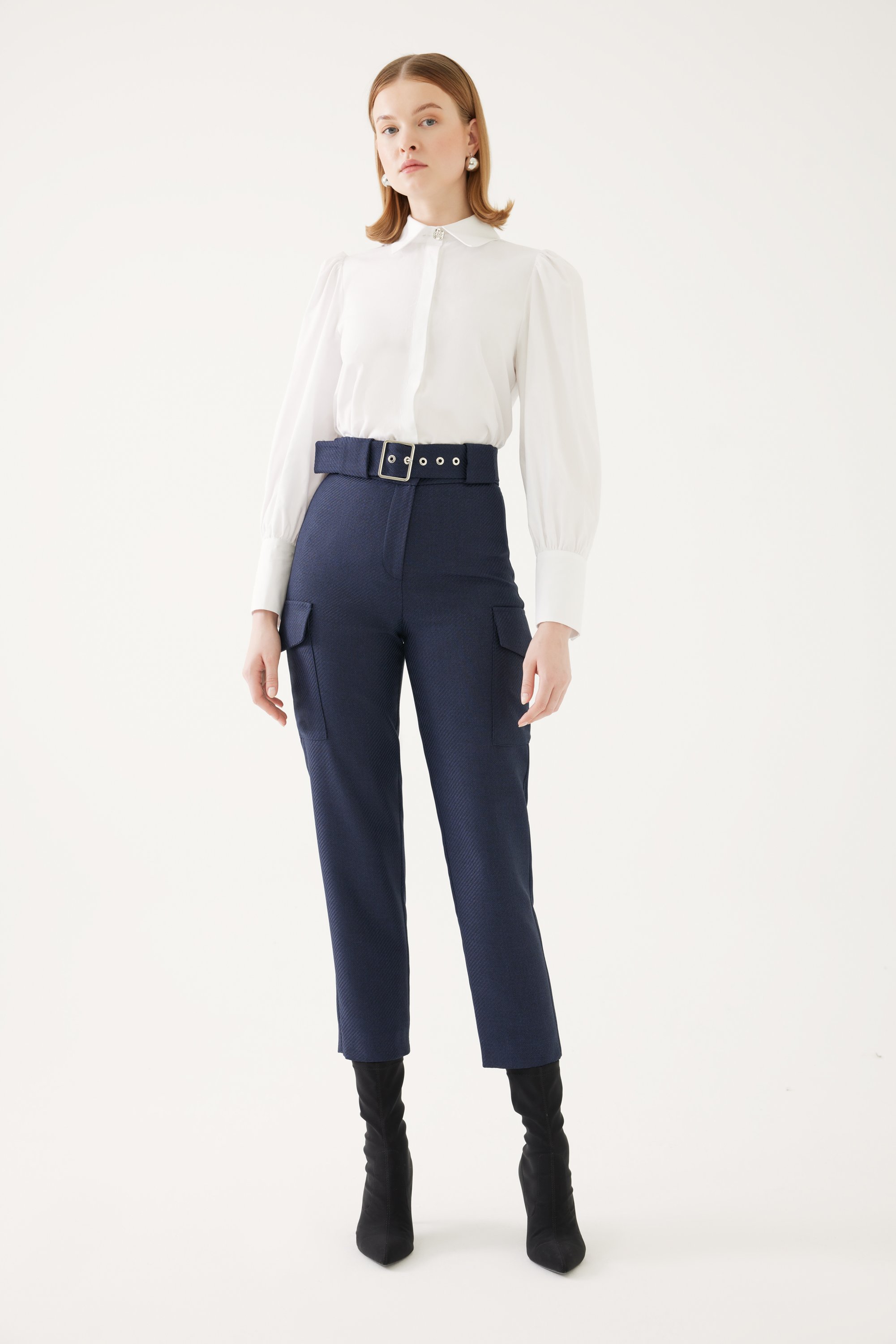 Belt Detail Pocketed Pants