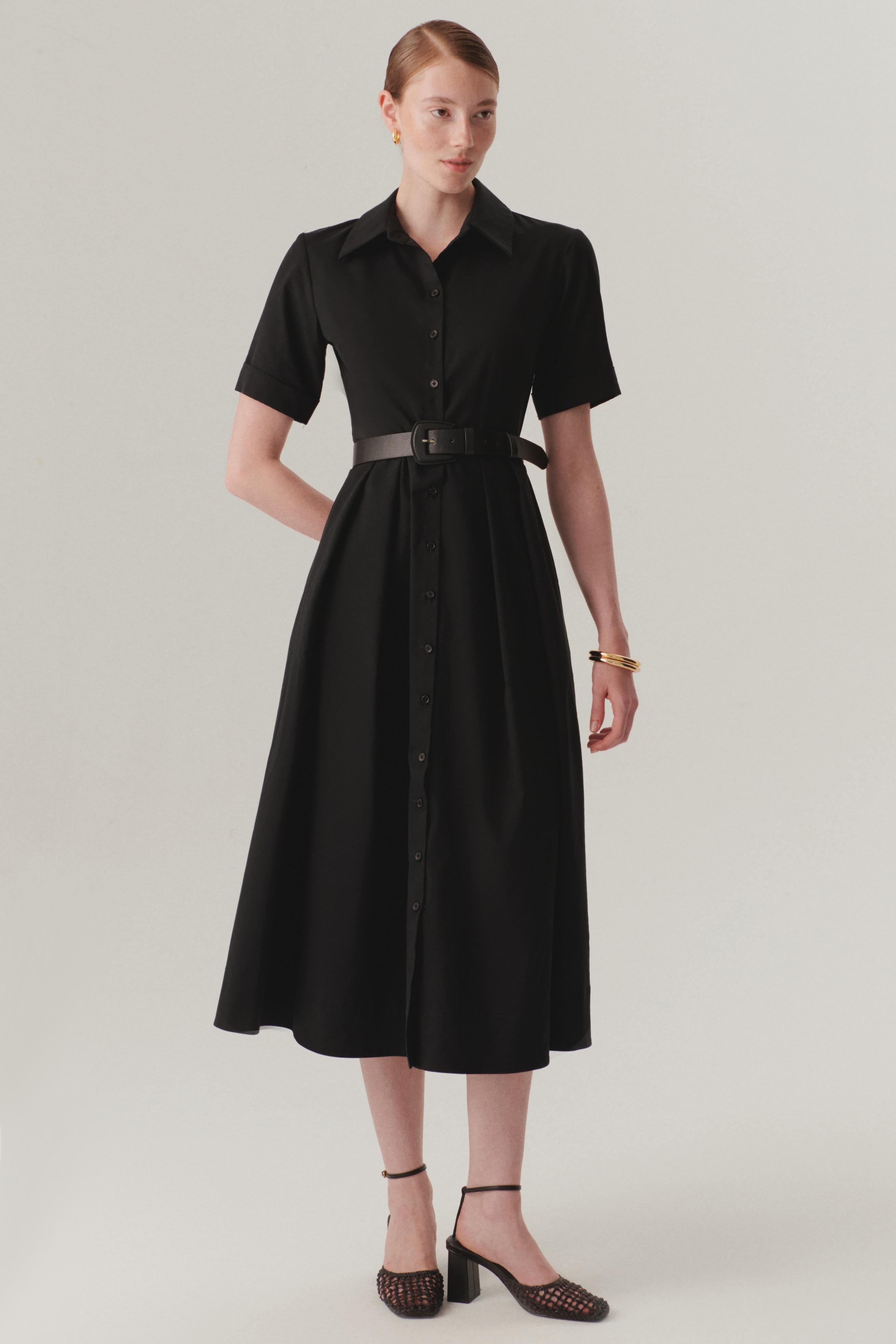 Classic Collar Belted Dress