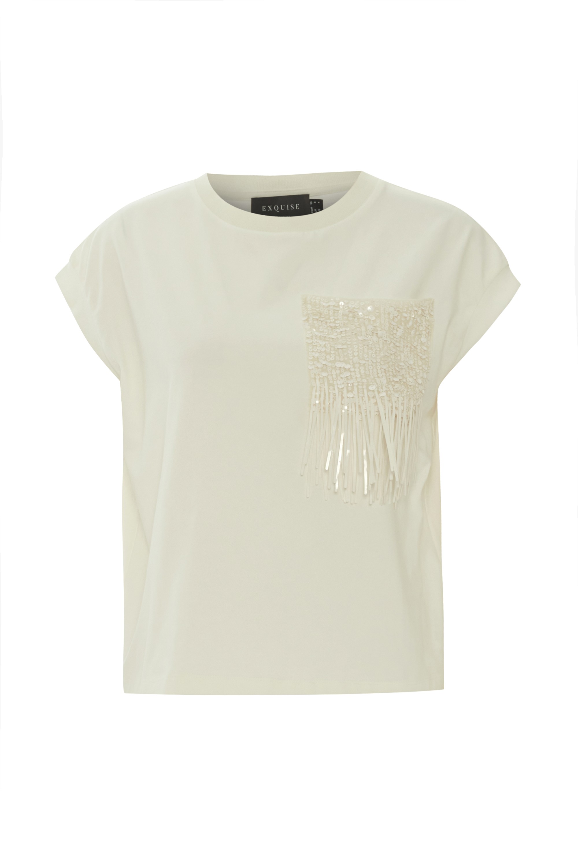 Embroidered Detailed and Short Sleeve White T-Shirt