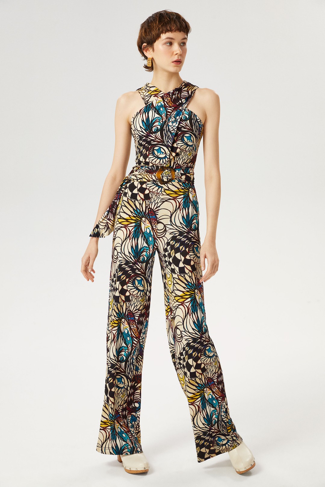 Floral cheap sleeveless jumpsuit