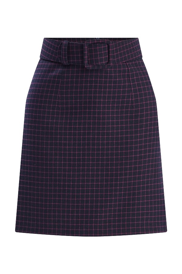 Square Patterned Mini Skirt