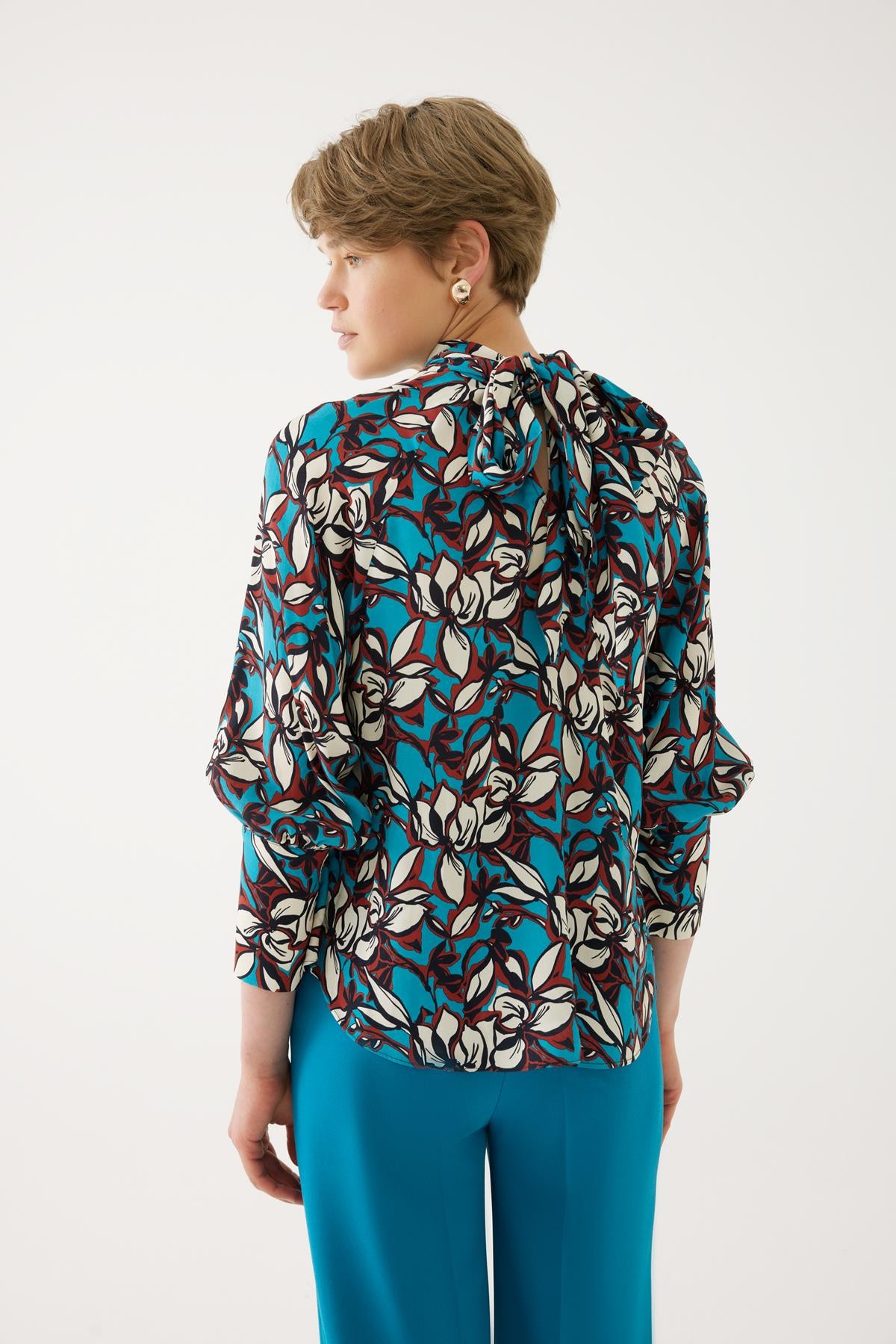 Tie Detail Draped Blouse