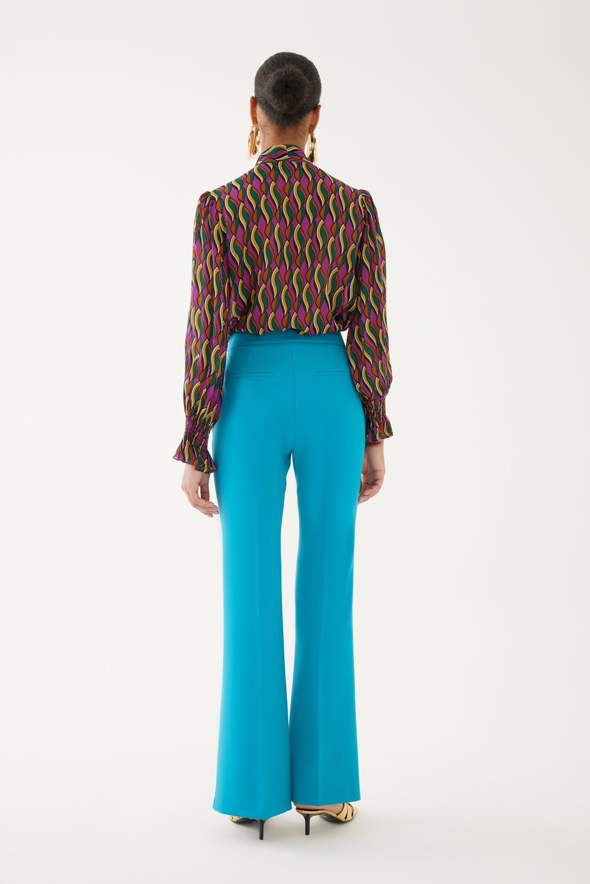 Turquoise High Waist Pants