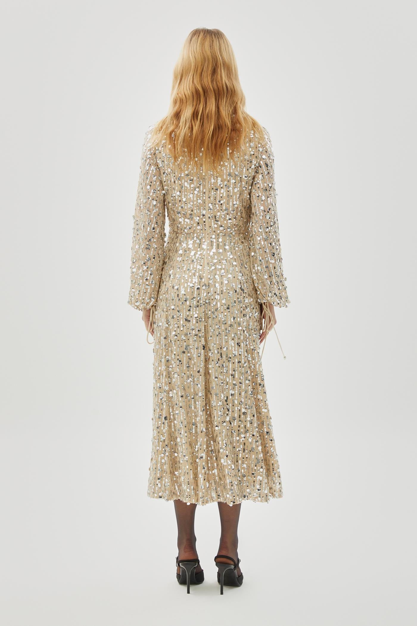 Sequin Regular Gold Midi Dress