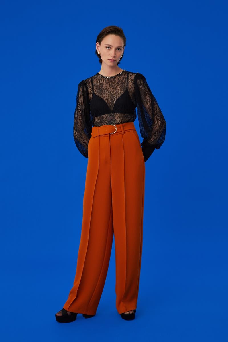 Belted Straight Leg Pants