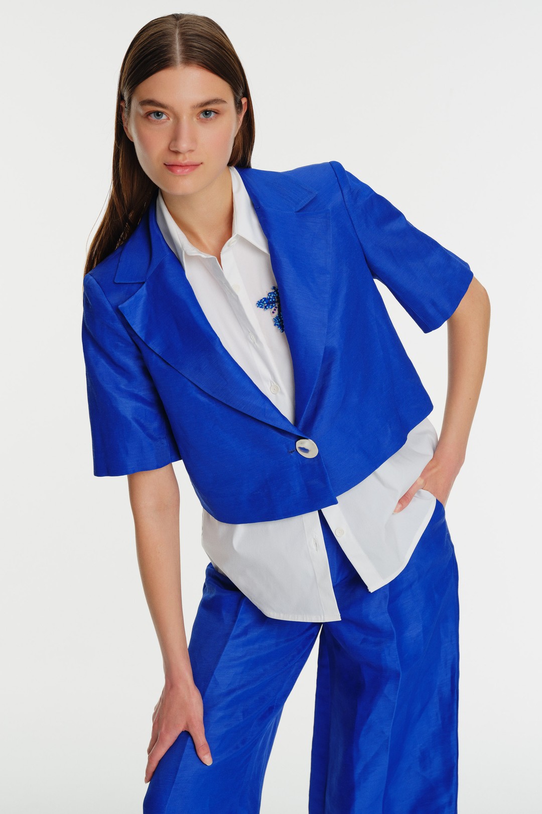 Blue cheap short jacket