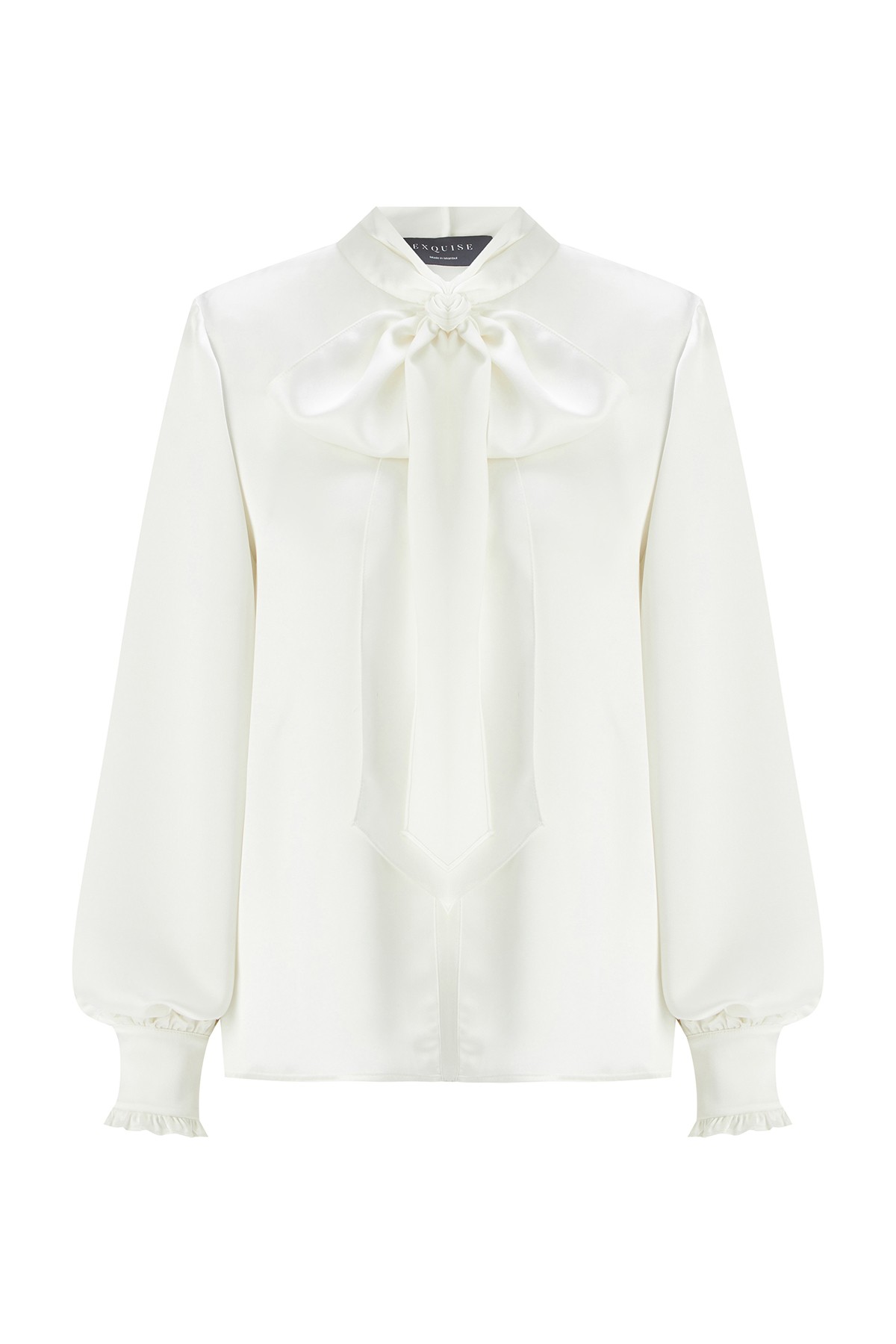 Neck Tie Detail White Regular Shirt