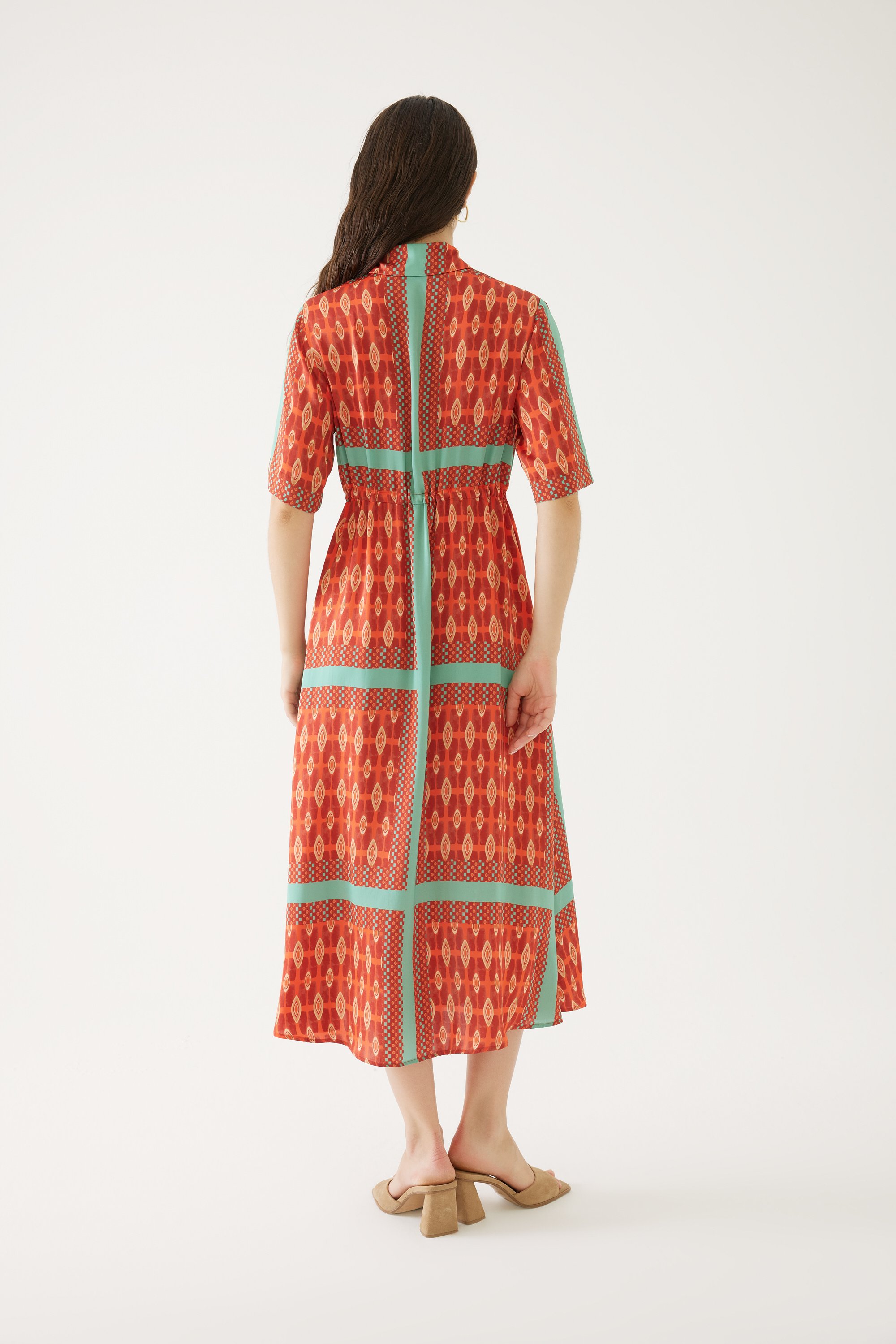 Midi Colorful Shirt Dress