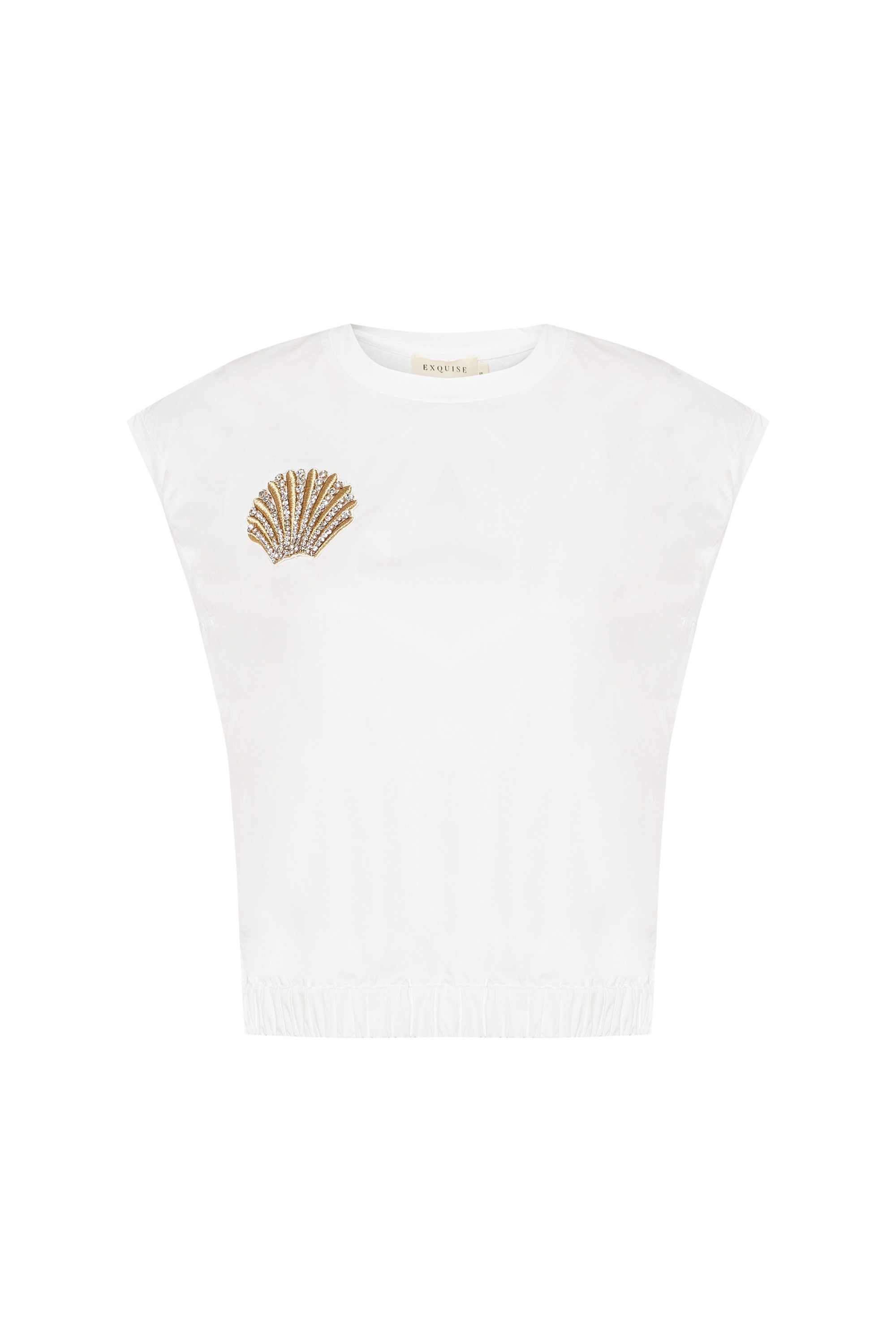 Stone-Embroidered Crewneck Regular T-shirt