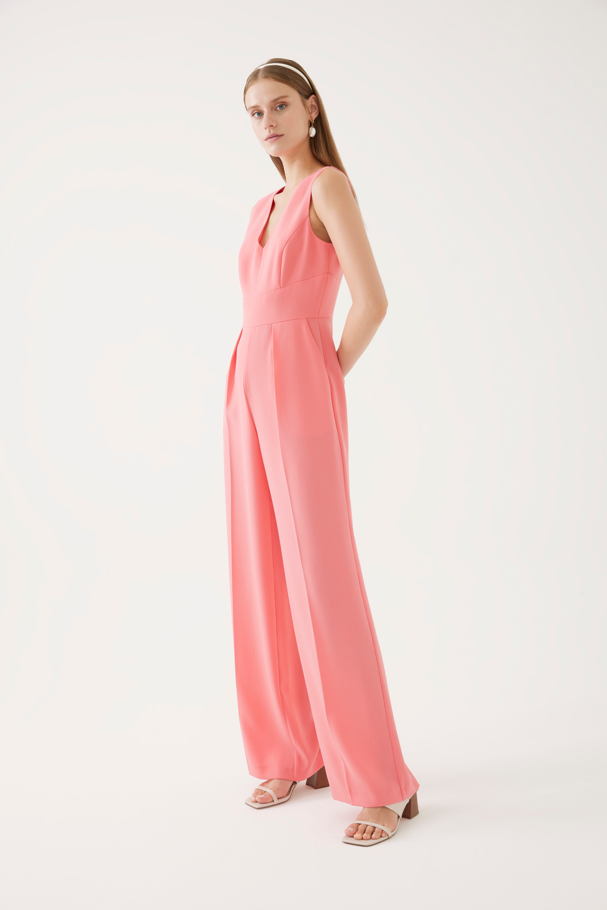 Wide-Leg Pink Jumpsuit