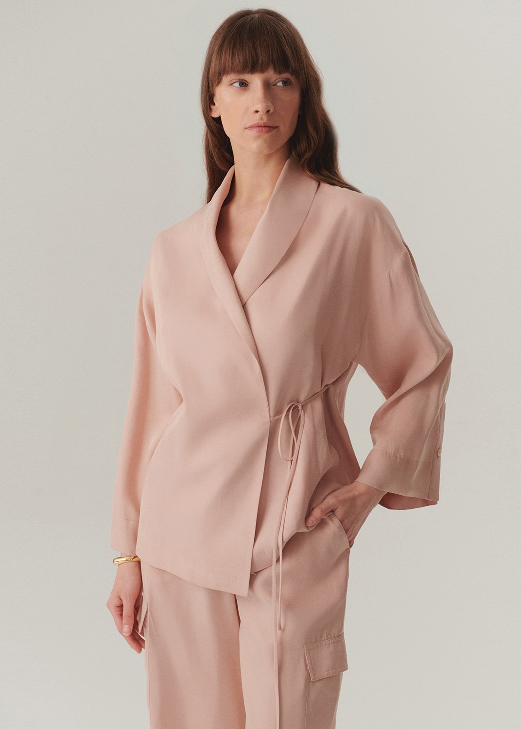 Soft Tencel Wrap Jacket