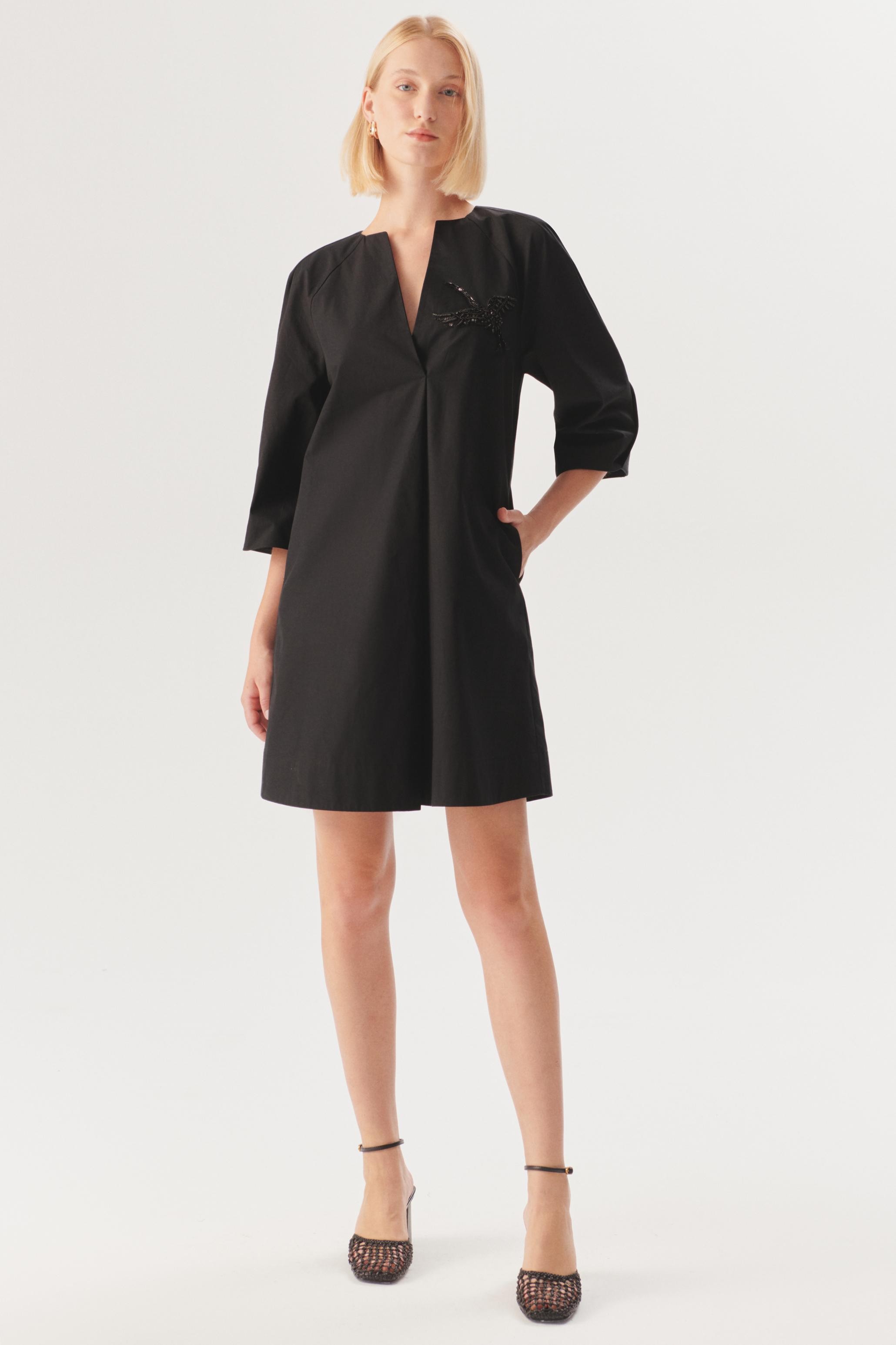 Graceful Sheer-Sleeve Wrap Dress