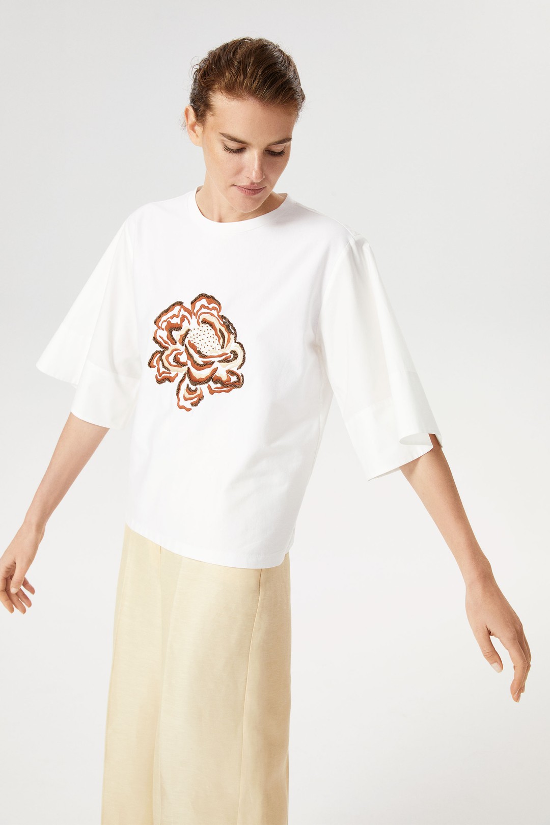 Embroidered Crew-Neck T-Shirt 1