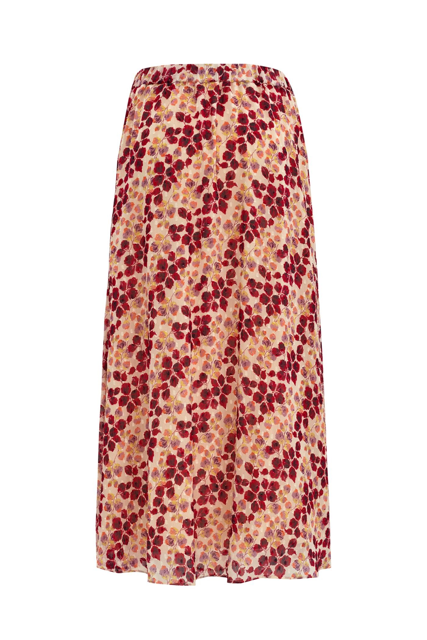 Multicolored Patterned Midi Skirt