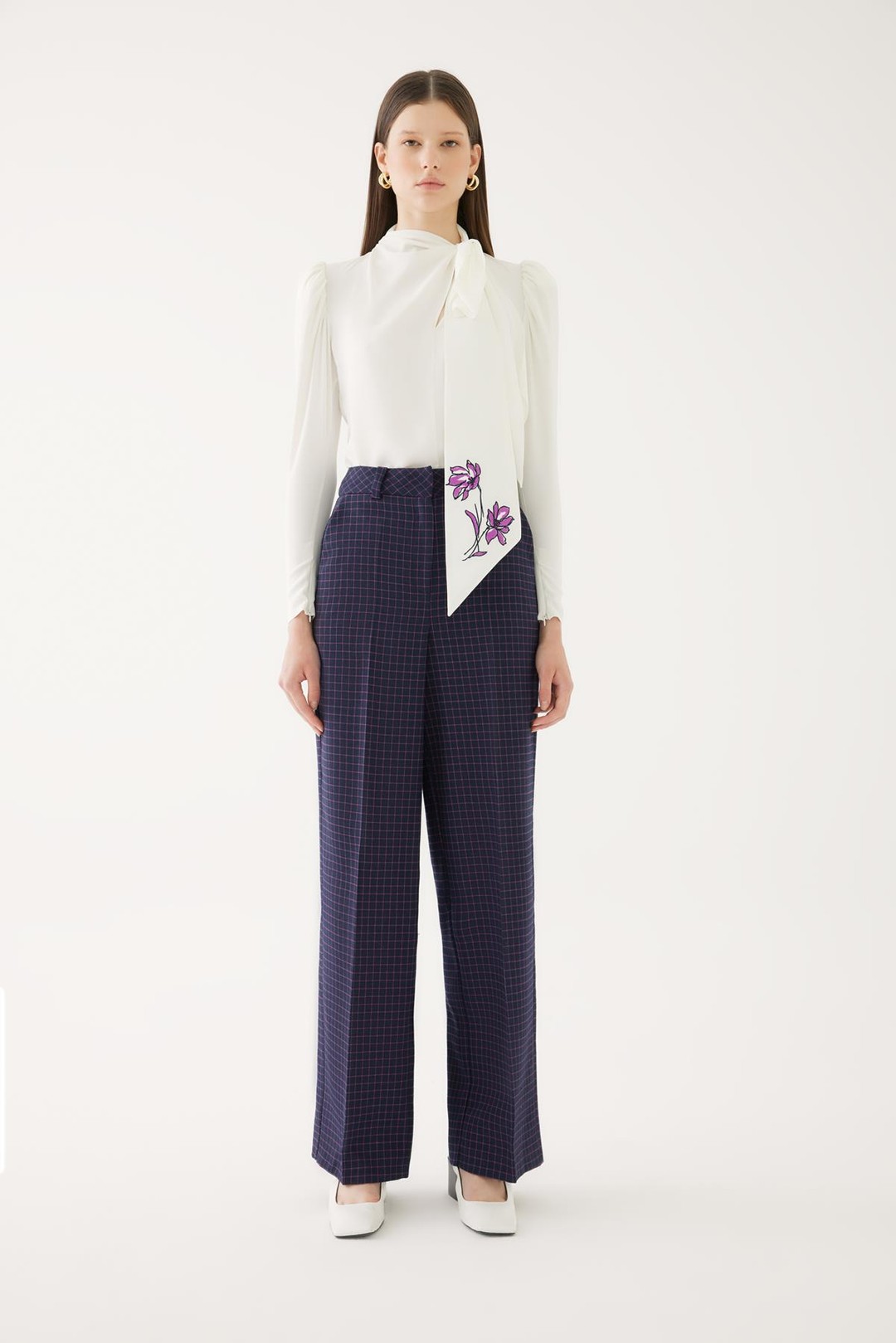 Navy Blue Pants with Line Detail 1