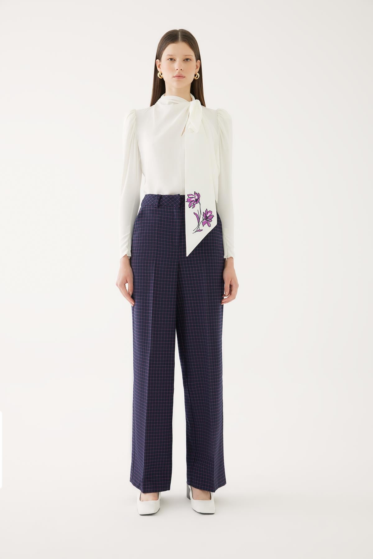 Navy Blue Pants with Line Detail