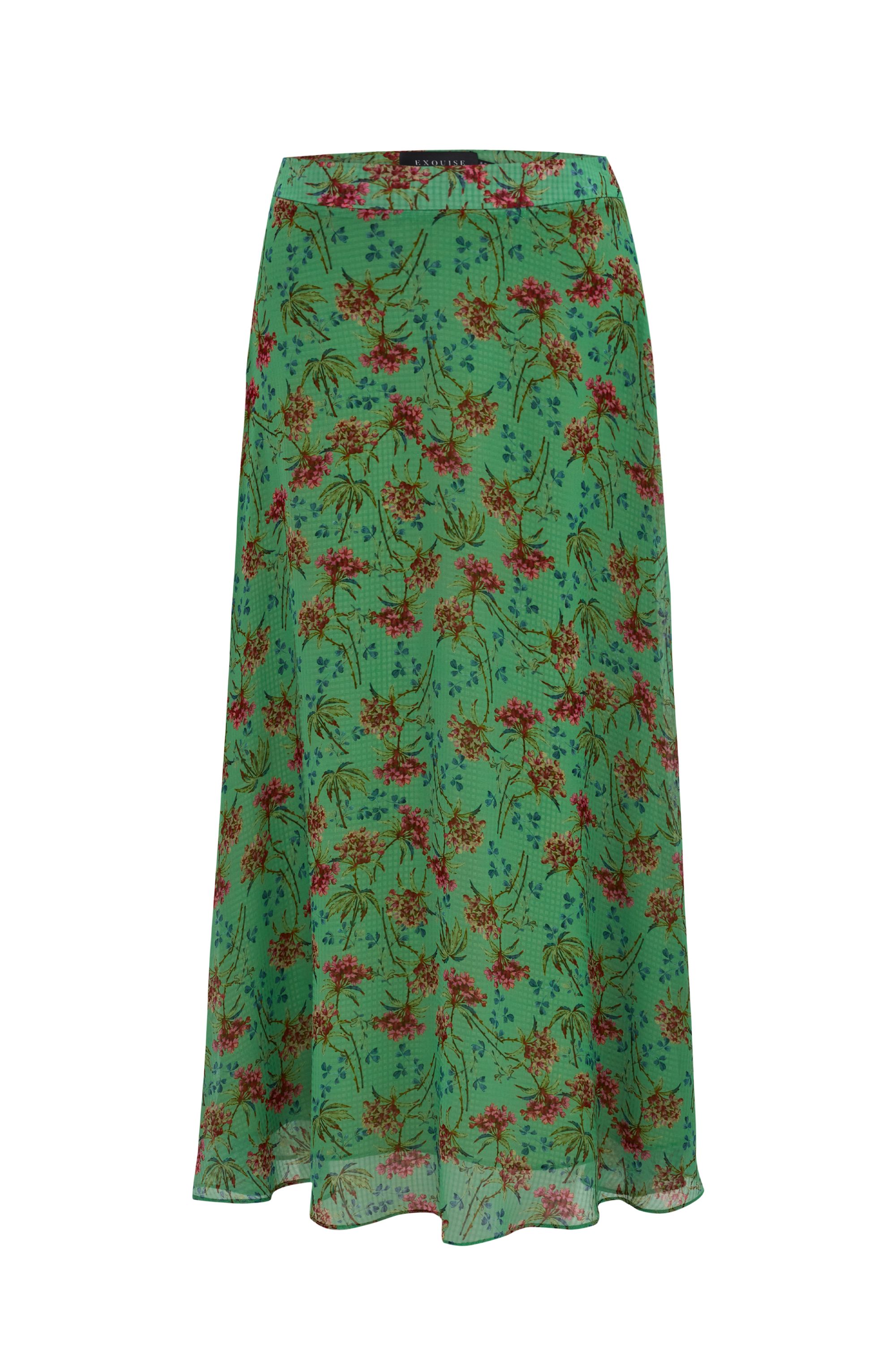 Flower Patterned Multicolor Skirt