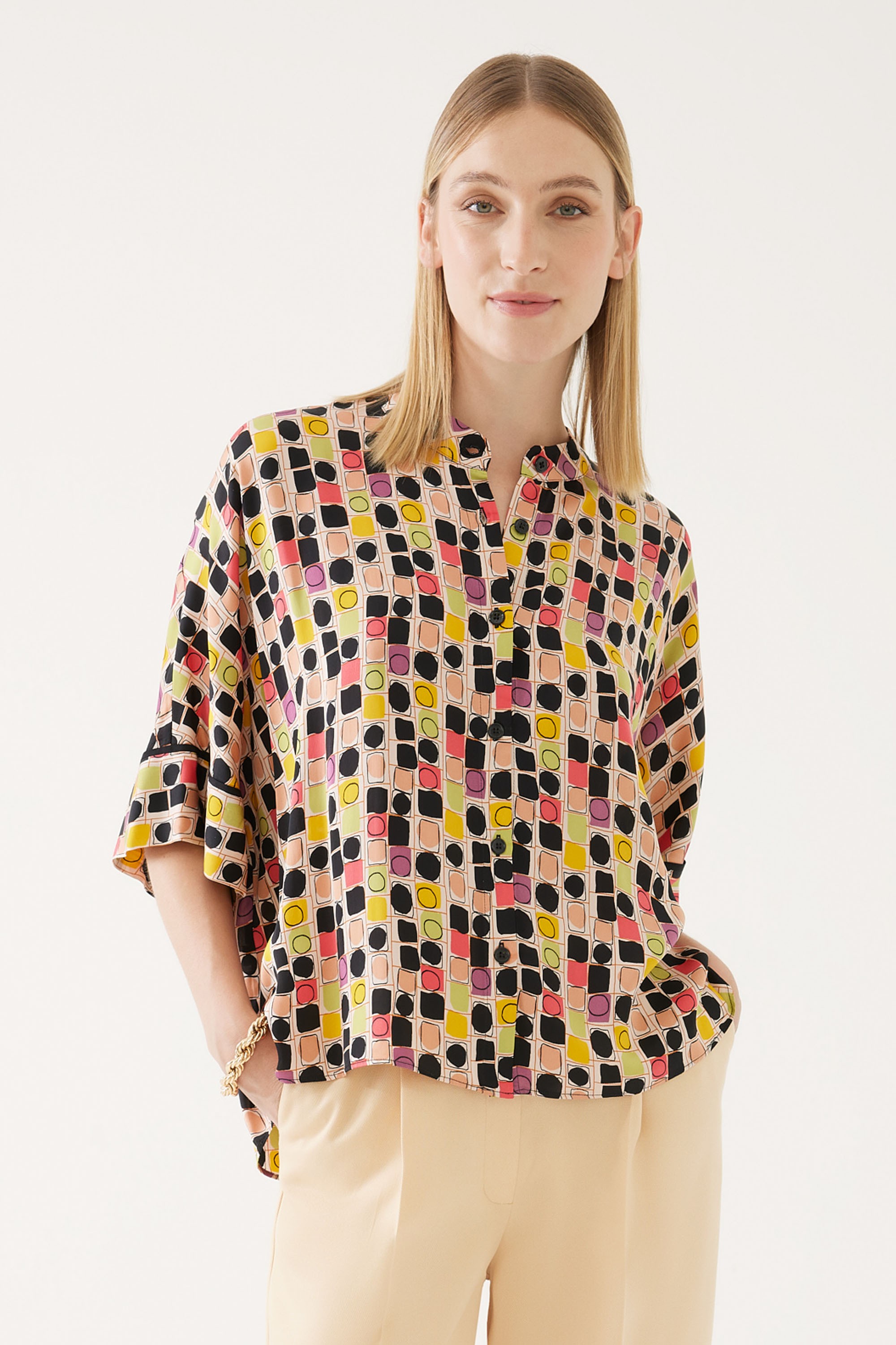 Colorful and Polka Dot Shirt Design