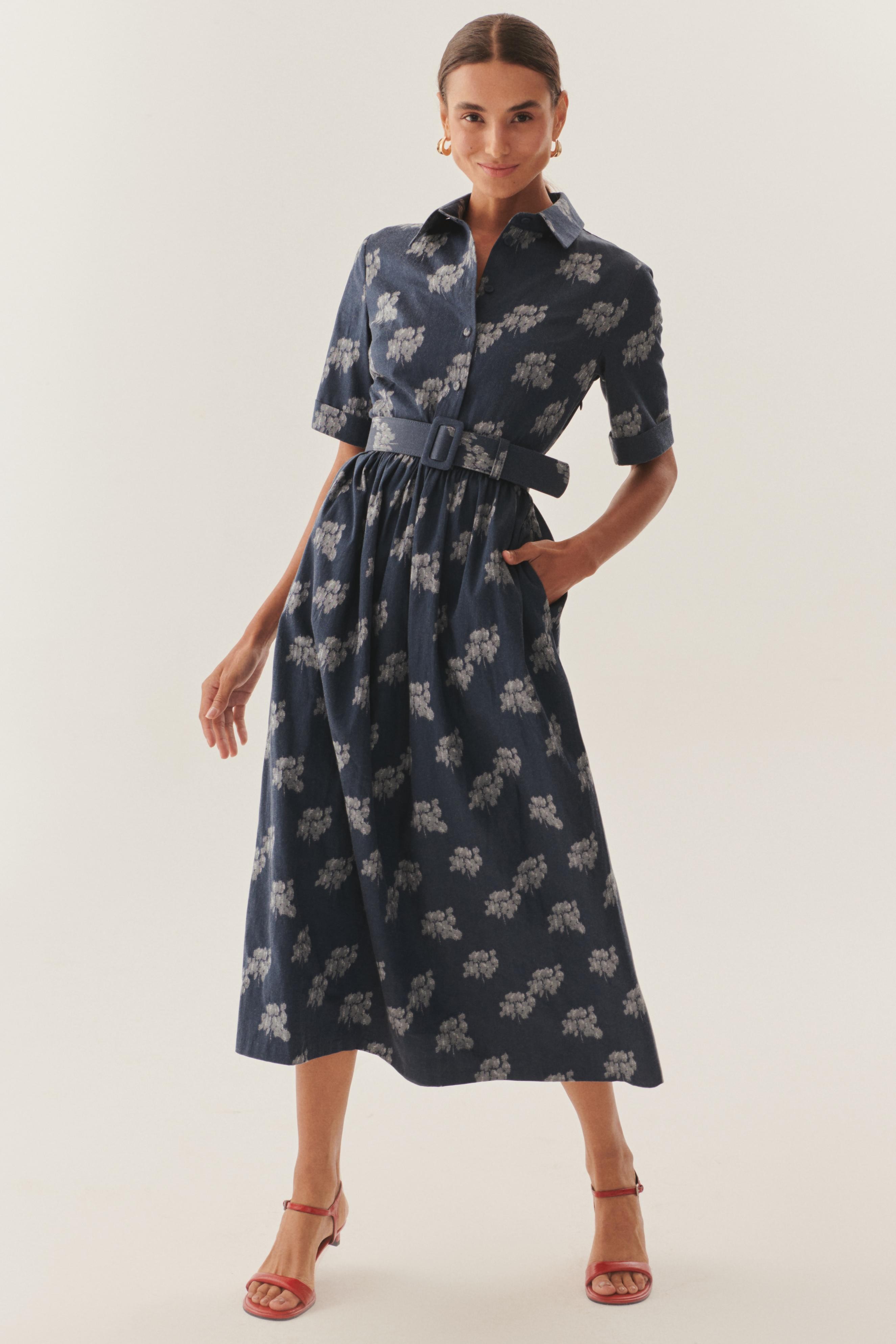 Effortless Print Chiffon Wrap Dress