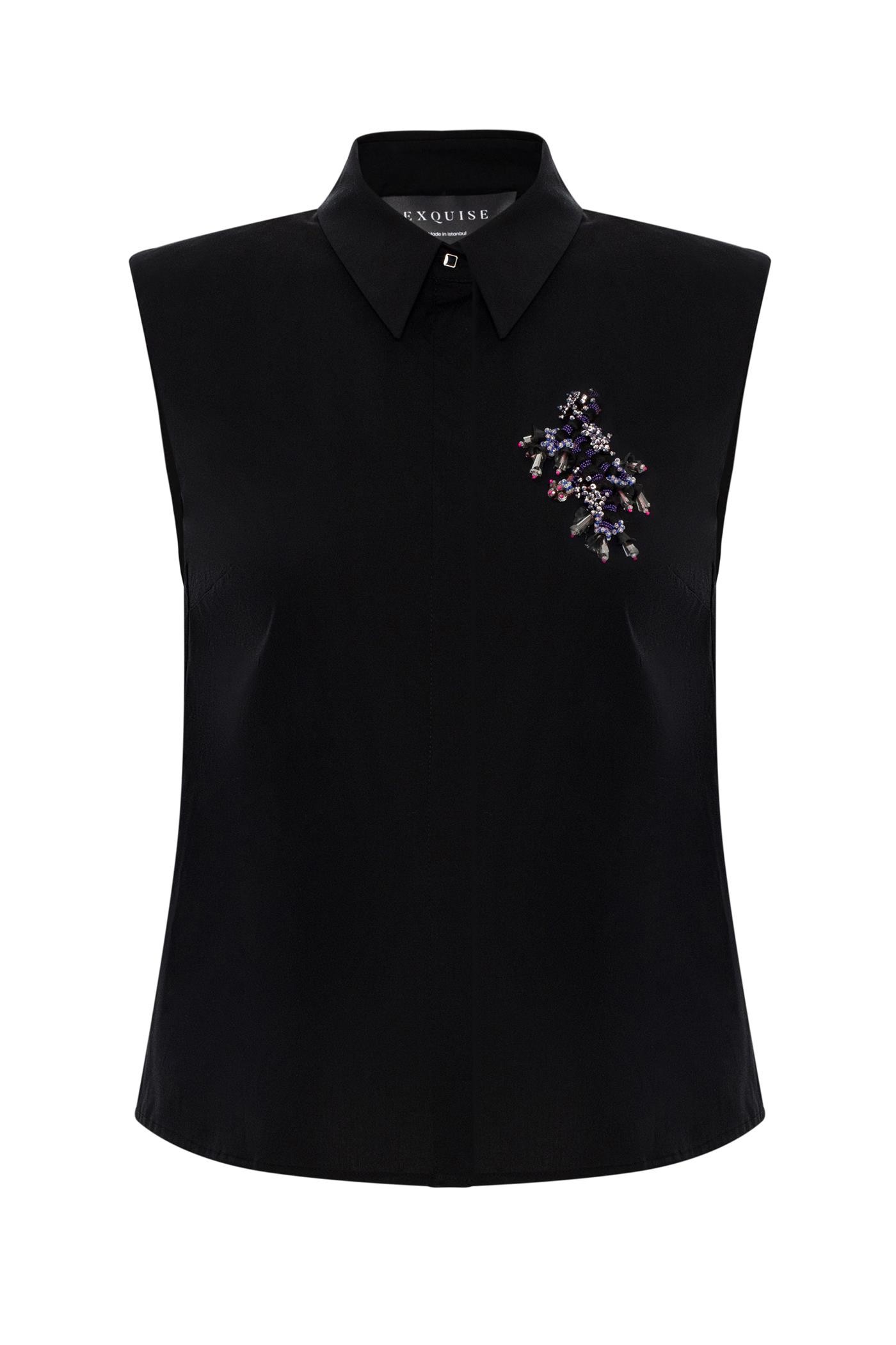 Sleeveless and Bead Detail Shirt