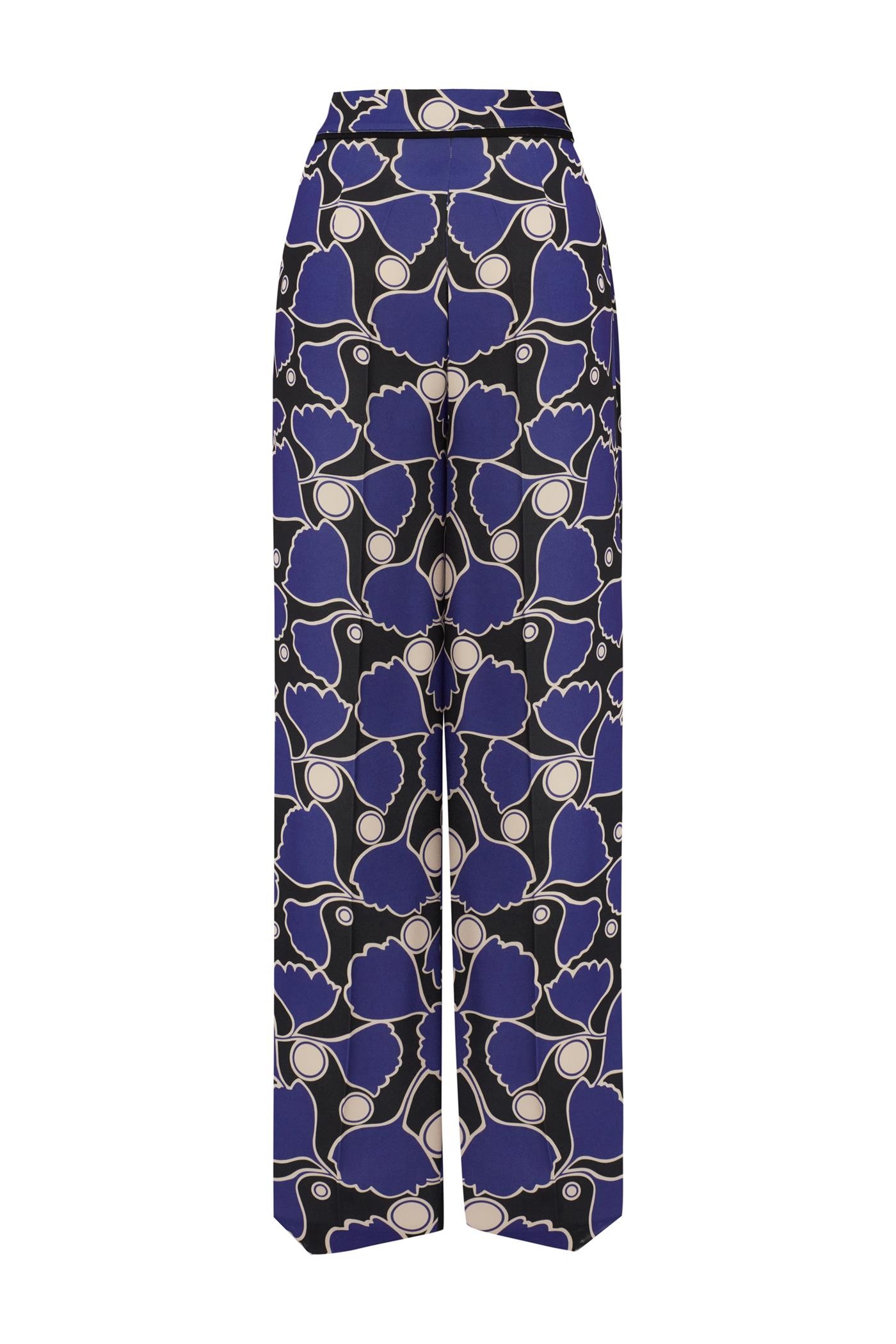 Patterned Wide Leg Trousers