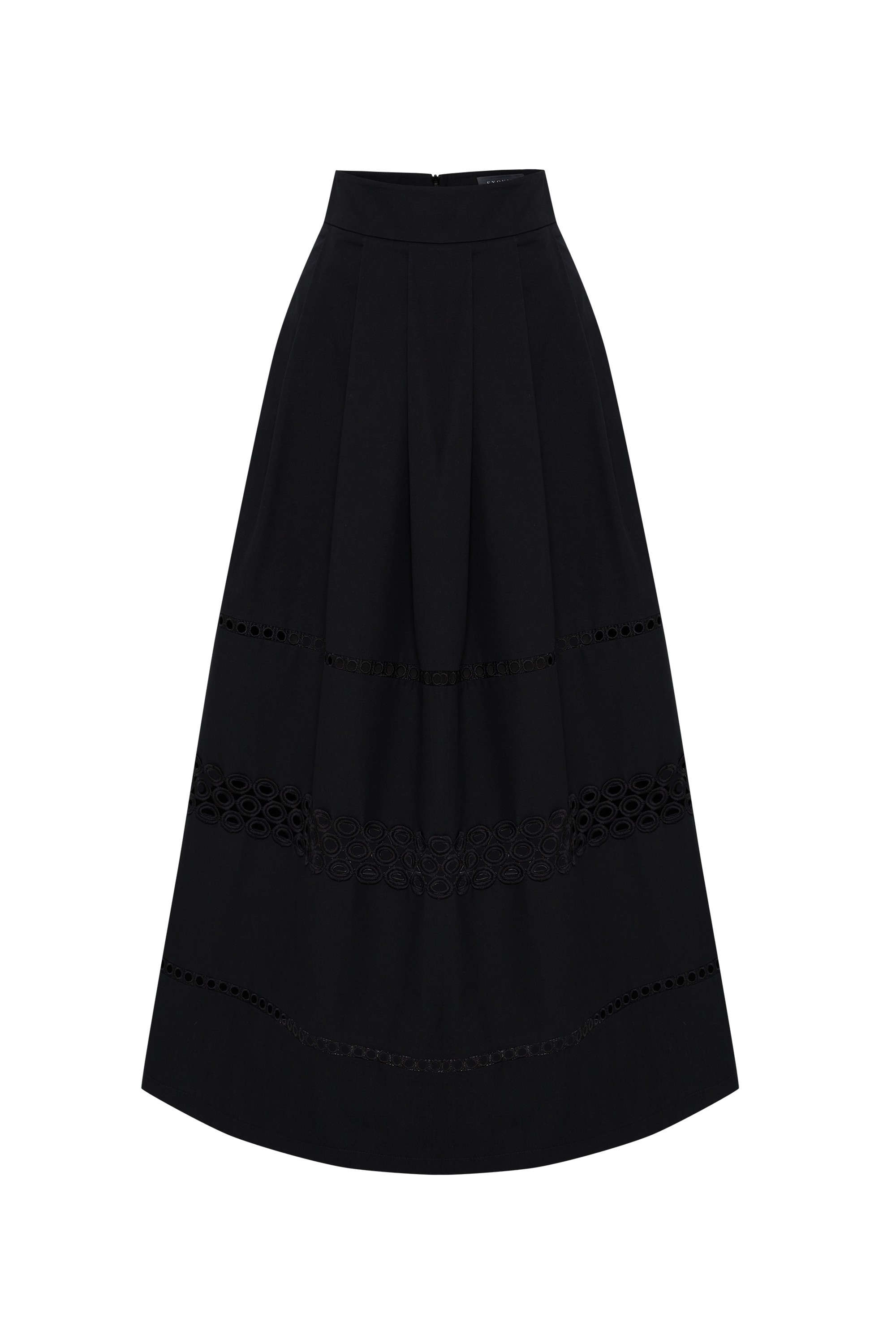 Embroidered Eyelet Midi Skirt