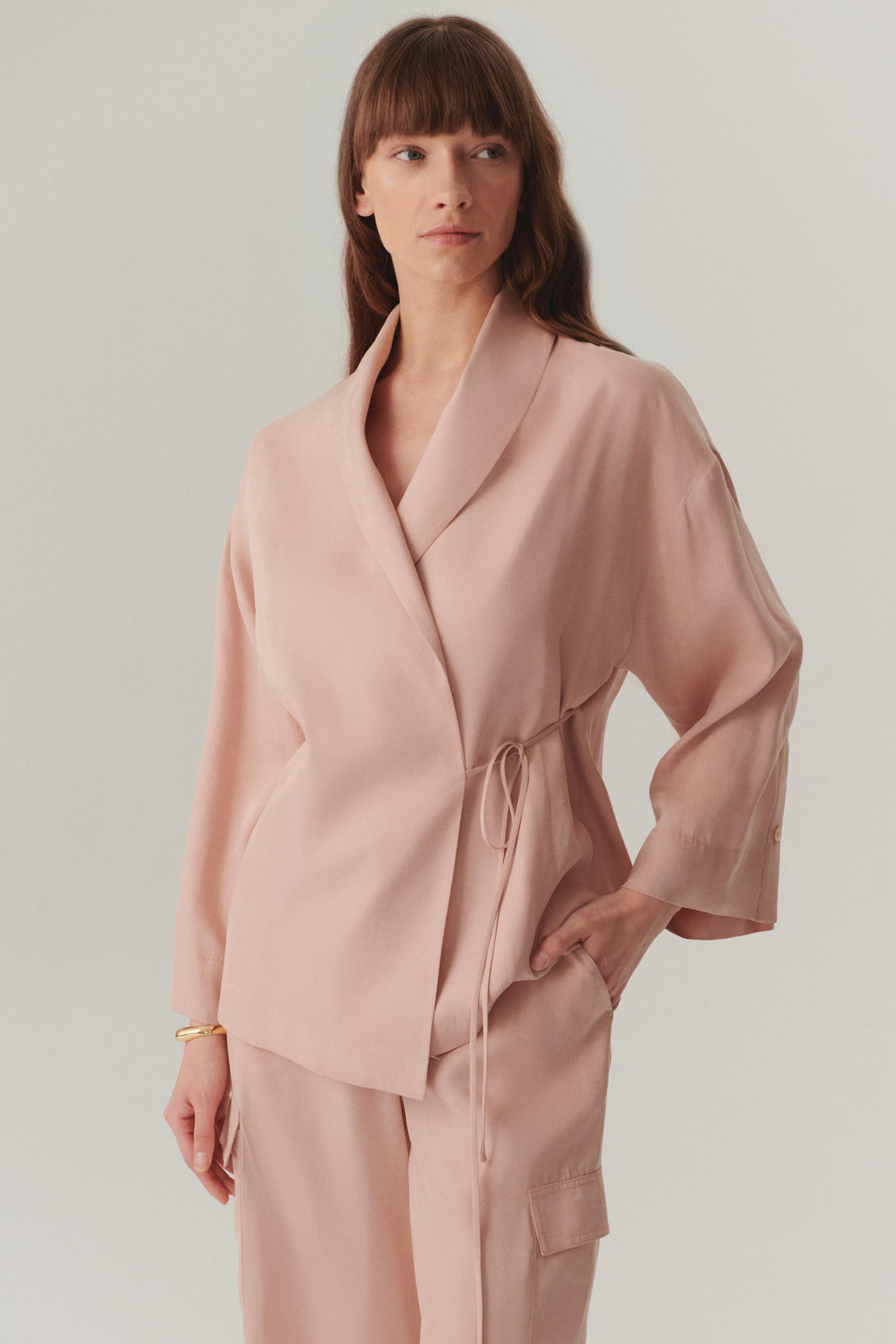 Soft Tencel Wrap Jacket