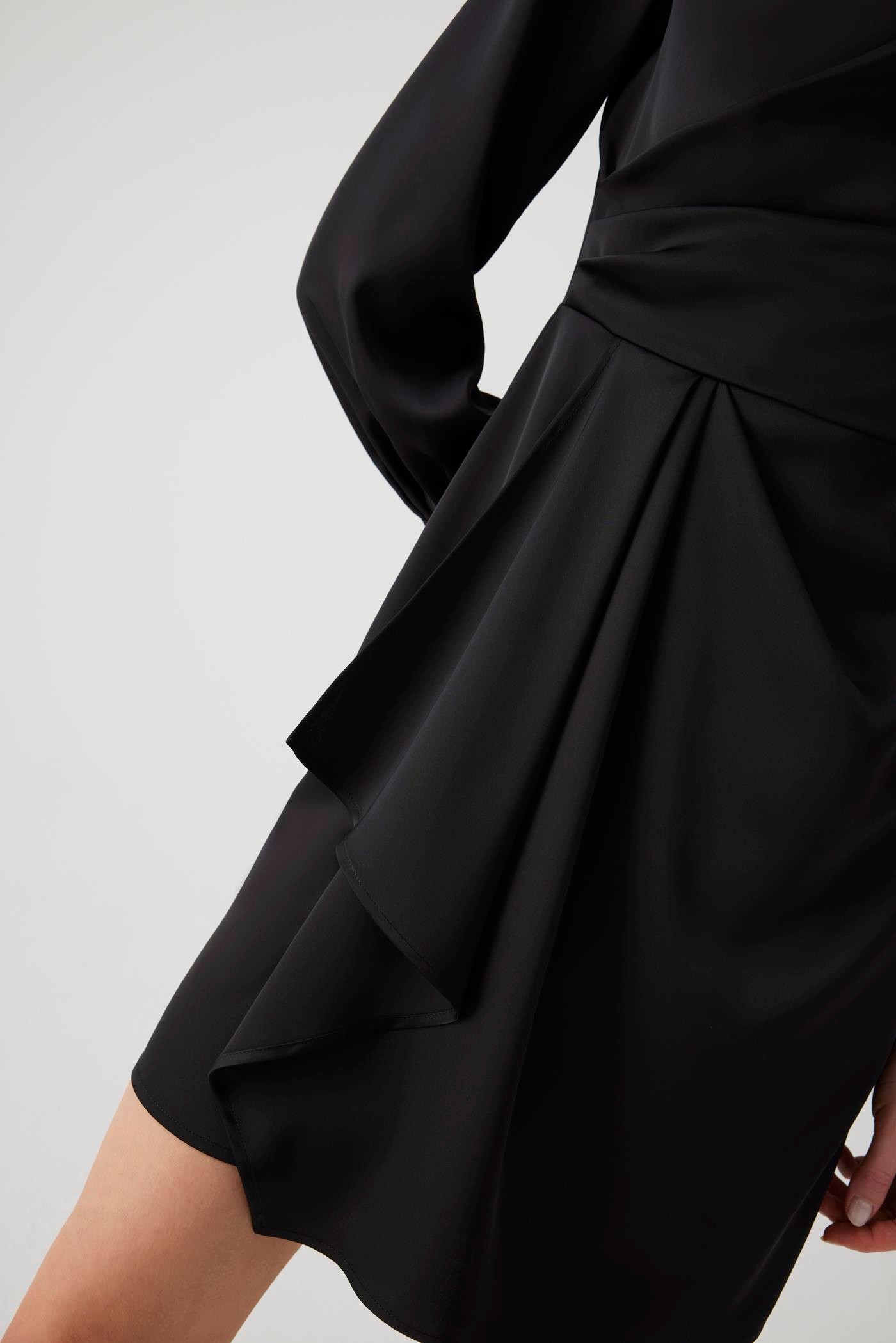 Mini Wrap Regular Black Dress