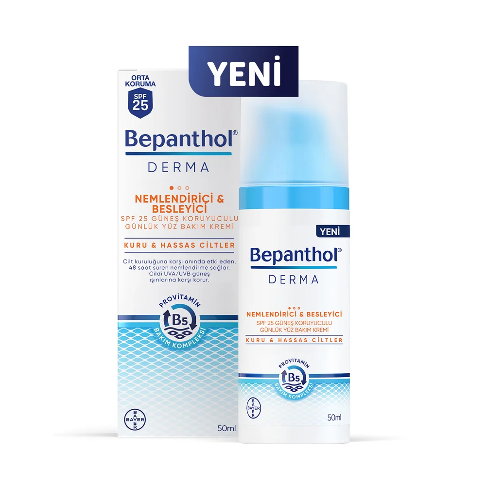 Bepanthol Derma Nemlendirici & Besleyici SPF 25 Güneş Koruyuculu Günlük Yüz Bakım Kremi 50 Ml