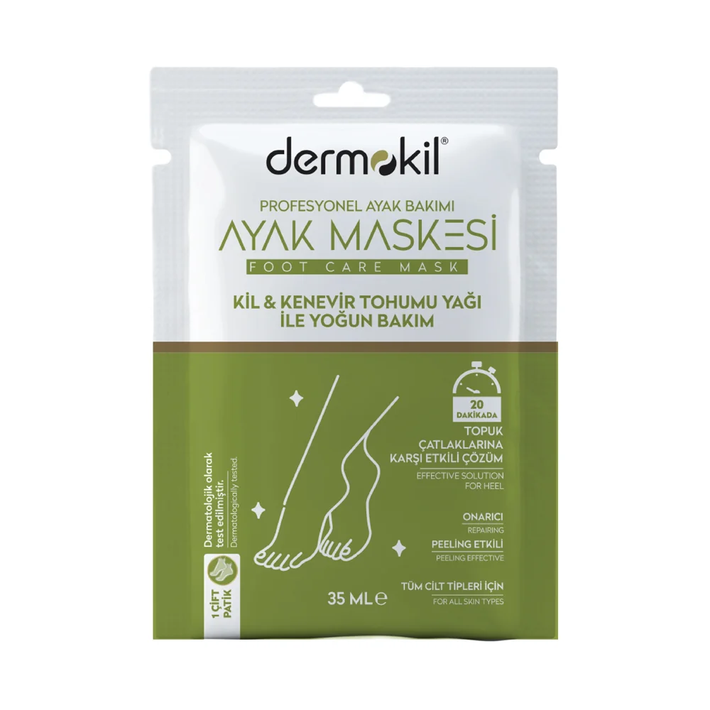 Dermokil Kil Ve Kenevir Tohumu Yağlı Peeling Etkili Ayak Maskesi 35 Ml