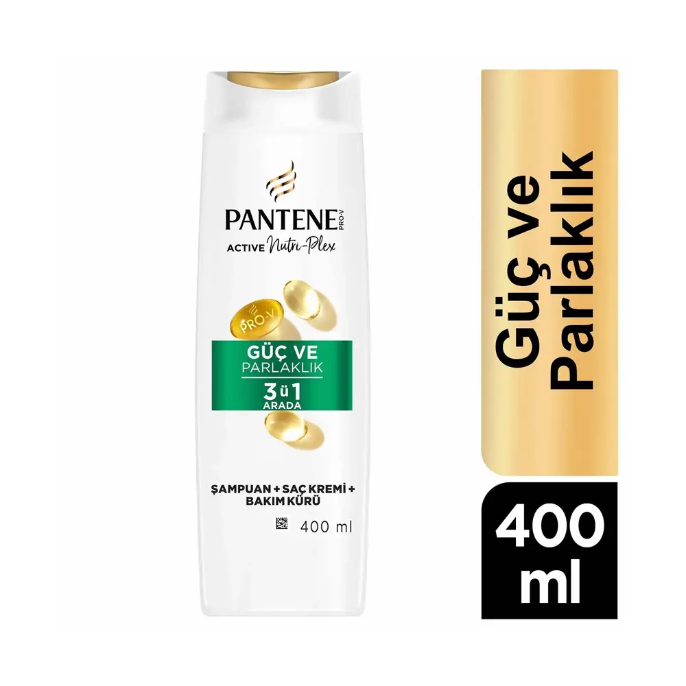 Pantene Güç Ve Parlaklık Şampuanı 3'ü 1 Arada 400 Ml