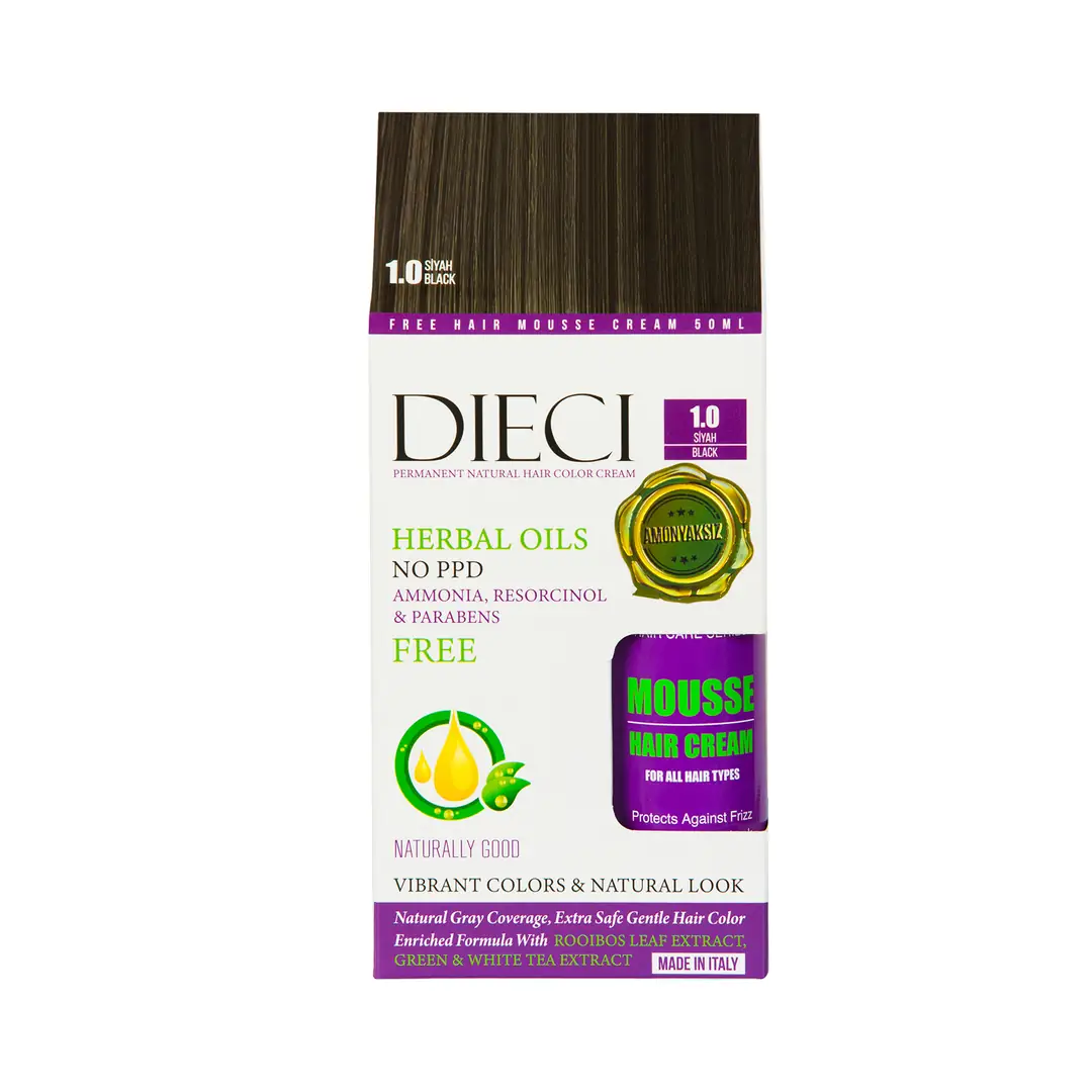 Dieci Herbal Oil Amonyaksız Kit Boya 1.0 Siyah