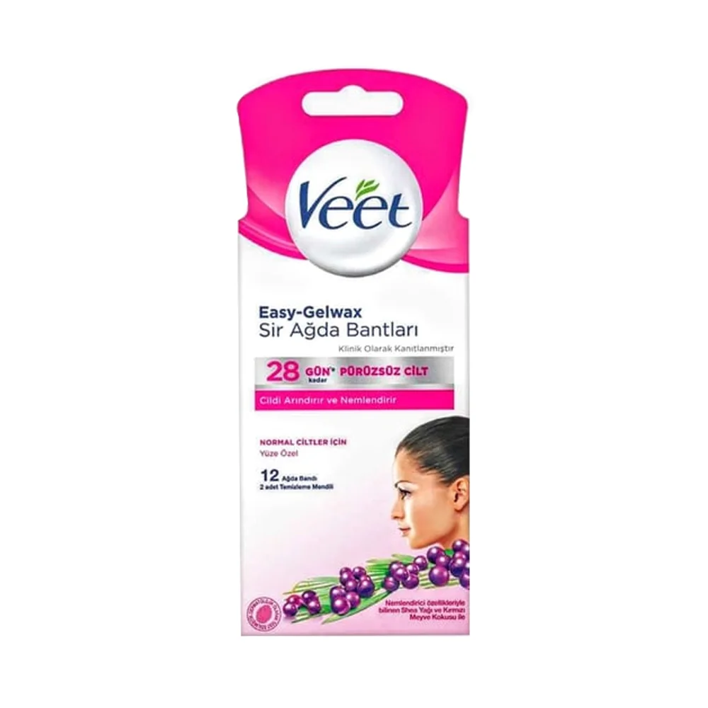 Veet Ağda Bandı Normal Ciltler İçin Yüze Özel 12'Li