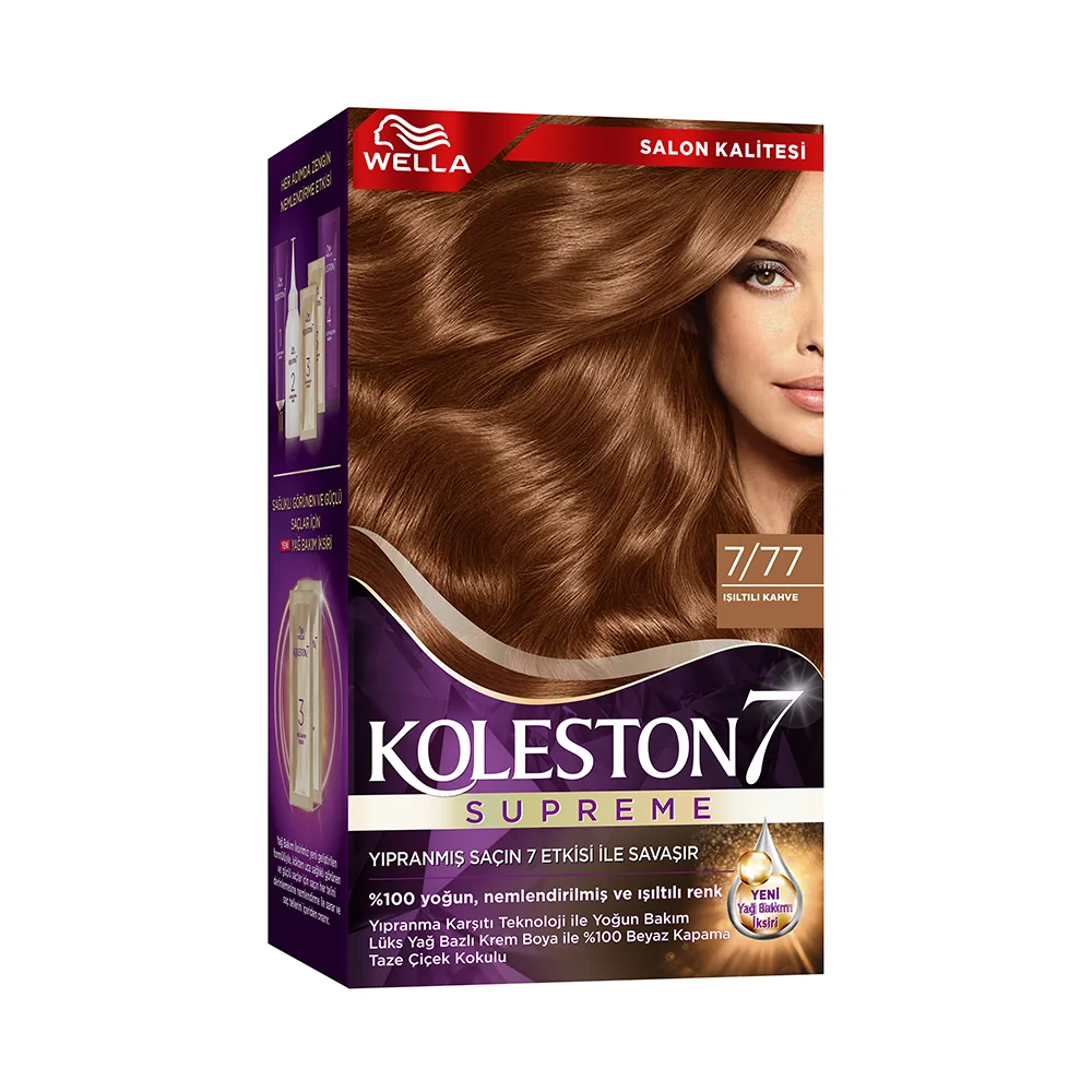 Wella Koleston 7/77 Kit Boya Işıltılı Kahve