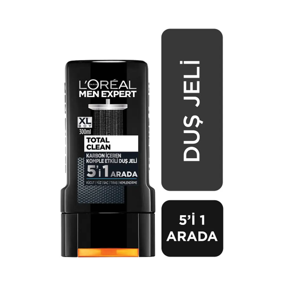 Loreal Paris Men Expert Total Clean 5i 1 Arada Kömürlü Duş Jeli 300 Ml