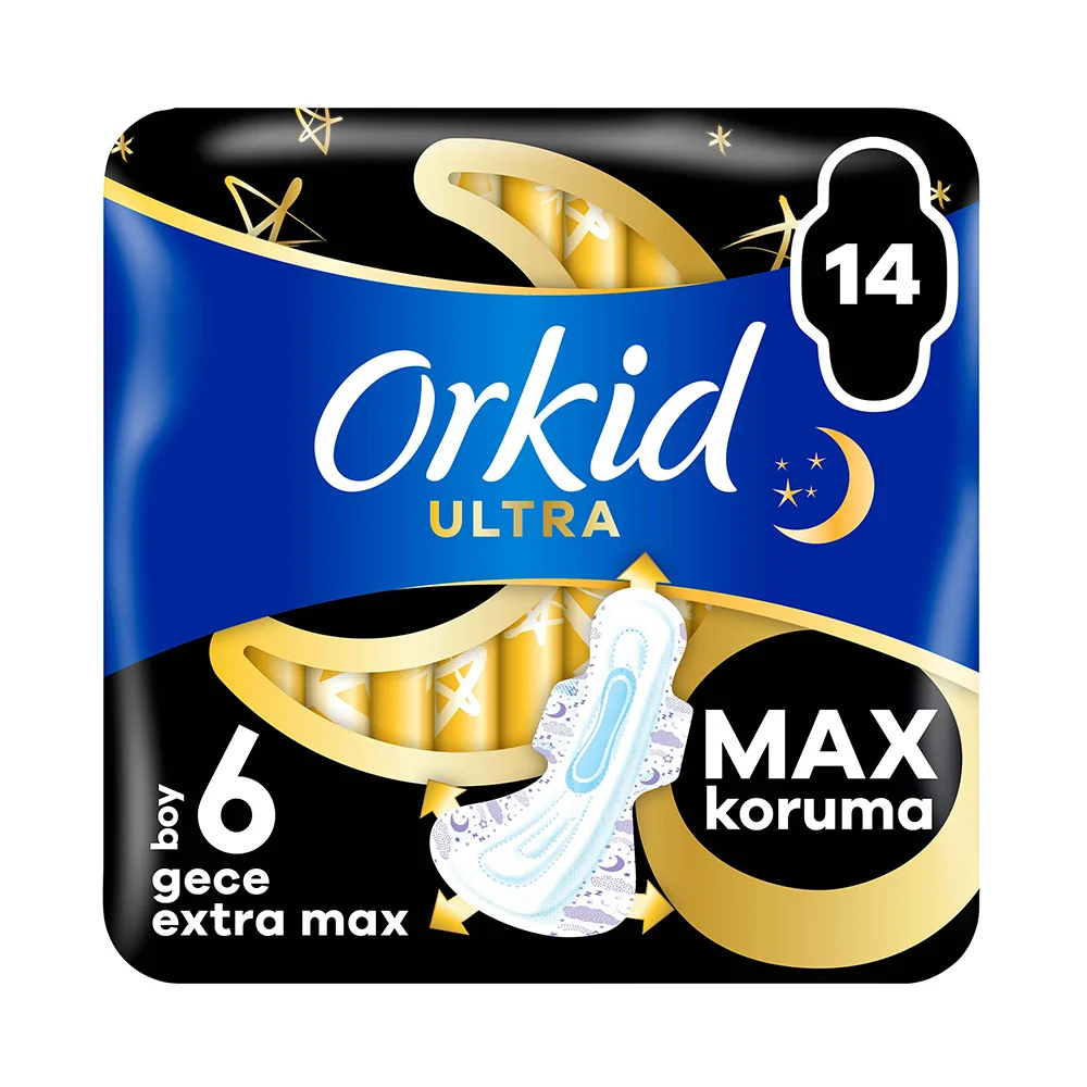 Orkid Ultra Ekstra Dörtlü Paket Gece Ekstra Max 14'Lü