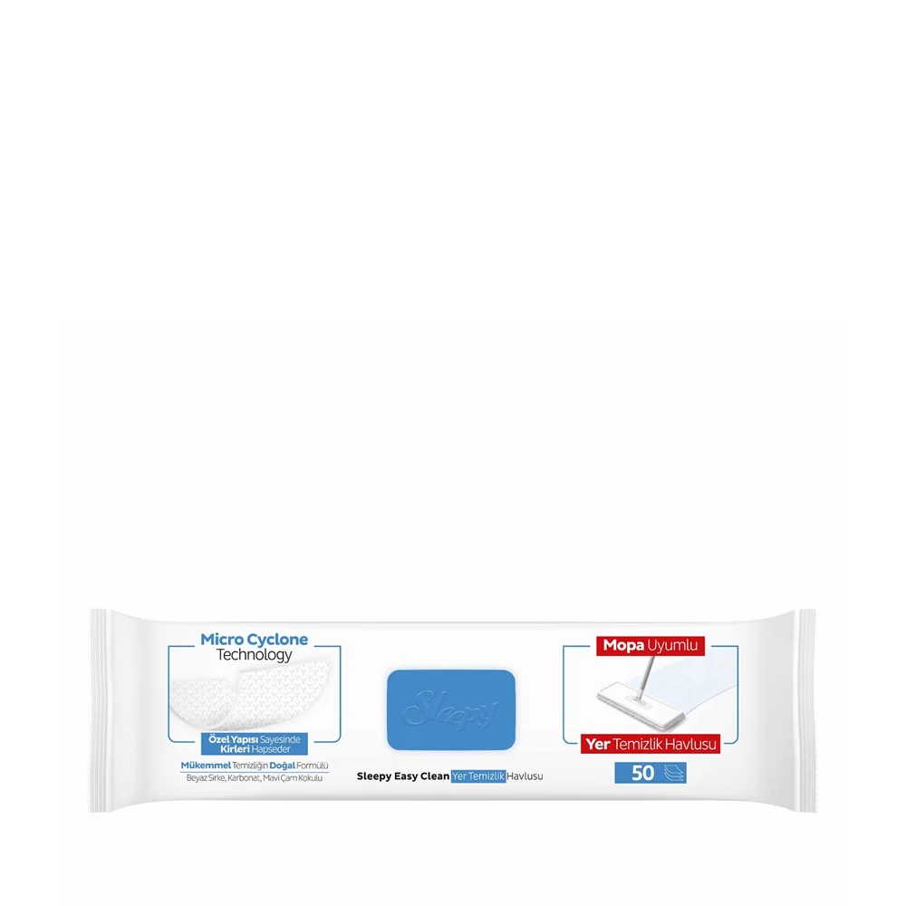 Sleepy Mopa Uyumlu Çamaşır Suyu Katkılı Yer Temizlik Havlusu 50'Li