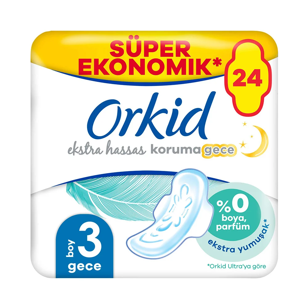 Orkid Ekstra Hassas Koruma Gece 24 Adet