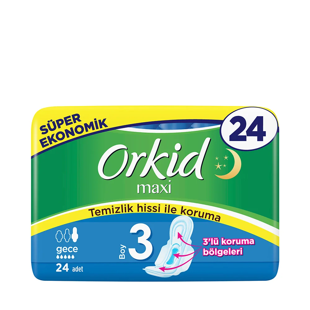 Orkid Maxi Gece Anne Kız Paketi 24'Lü