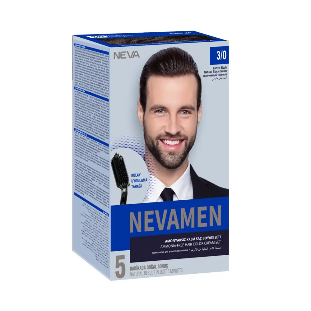 Neva Men Saç Boyası 3.0 Natural Kahve Siyah