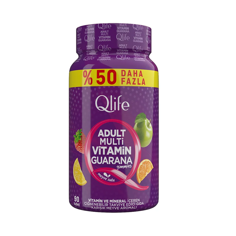 Qlife Adult Multivitamin Guarana Gummies 90 Adet