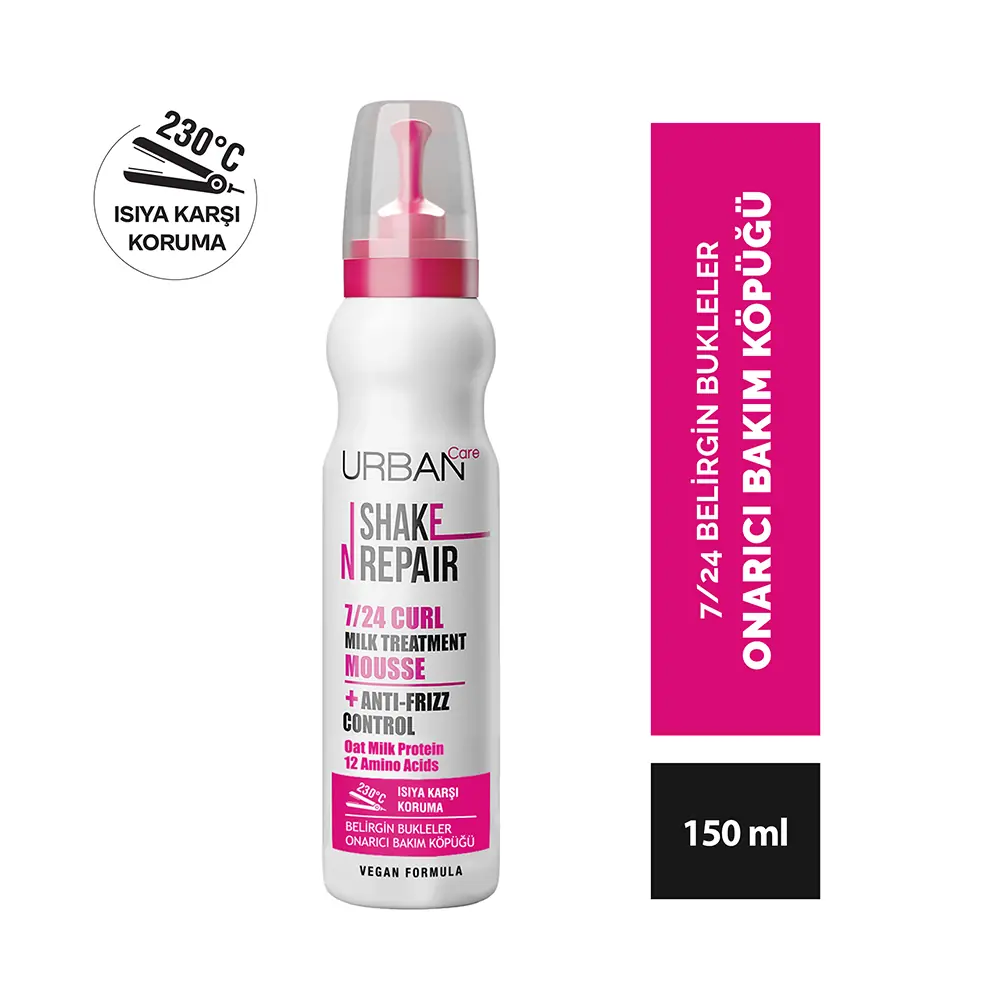 Urban Care Shake N Repair 7/24 Kabaran ve Bukleli Saçlara Özel Saç Bakım Köpüğü 150 ml