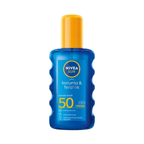 Nivea Sun Spray F50 Koruma & Ferahlık Suya Dayanıklı Transparan Güneş Spreyi 200 Ml