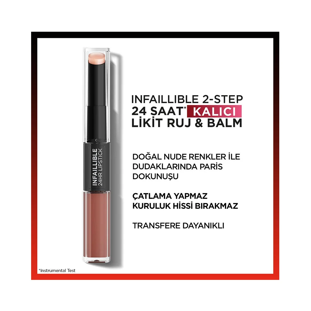 L'Oréal Paris Infaillible 2-Step 24 Saat Kalıcı Likit Ruj & Balm - 101 Everlasting Paris