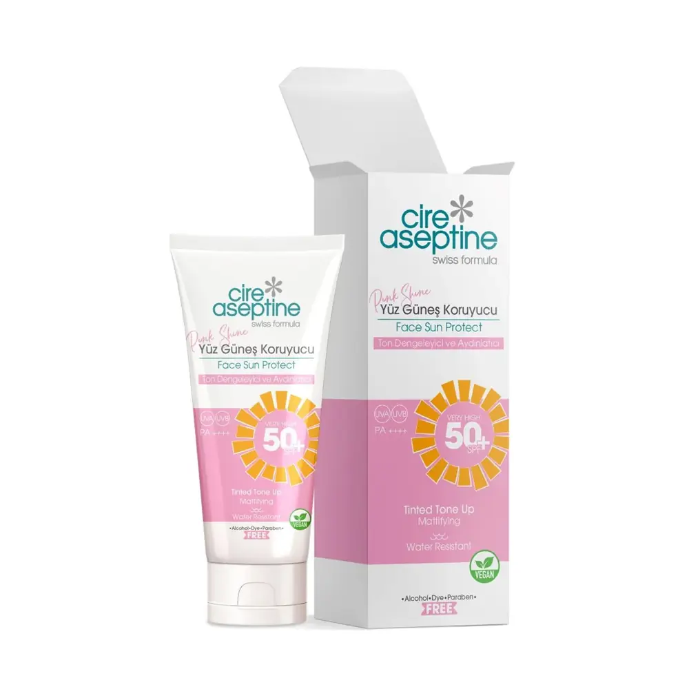 Cire Aseptine Pink Shine Yüz Güneş Koruyucu Spf50 Ton Dengeleyici ve Aydınlatıcı 50 Ml