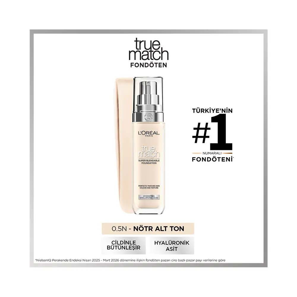 L'Oréal Paris L'Oréal Paris True Match Bakım Yapan Fondöten - 0.5 N Porcelain | Cosmetica