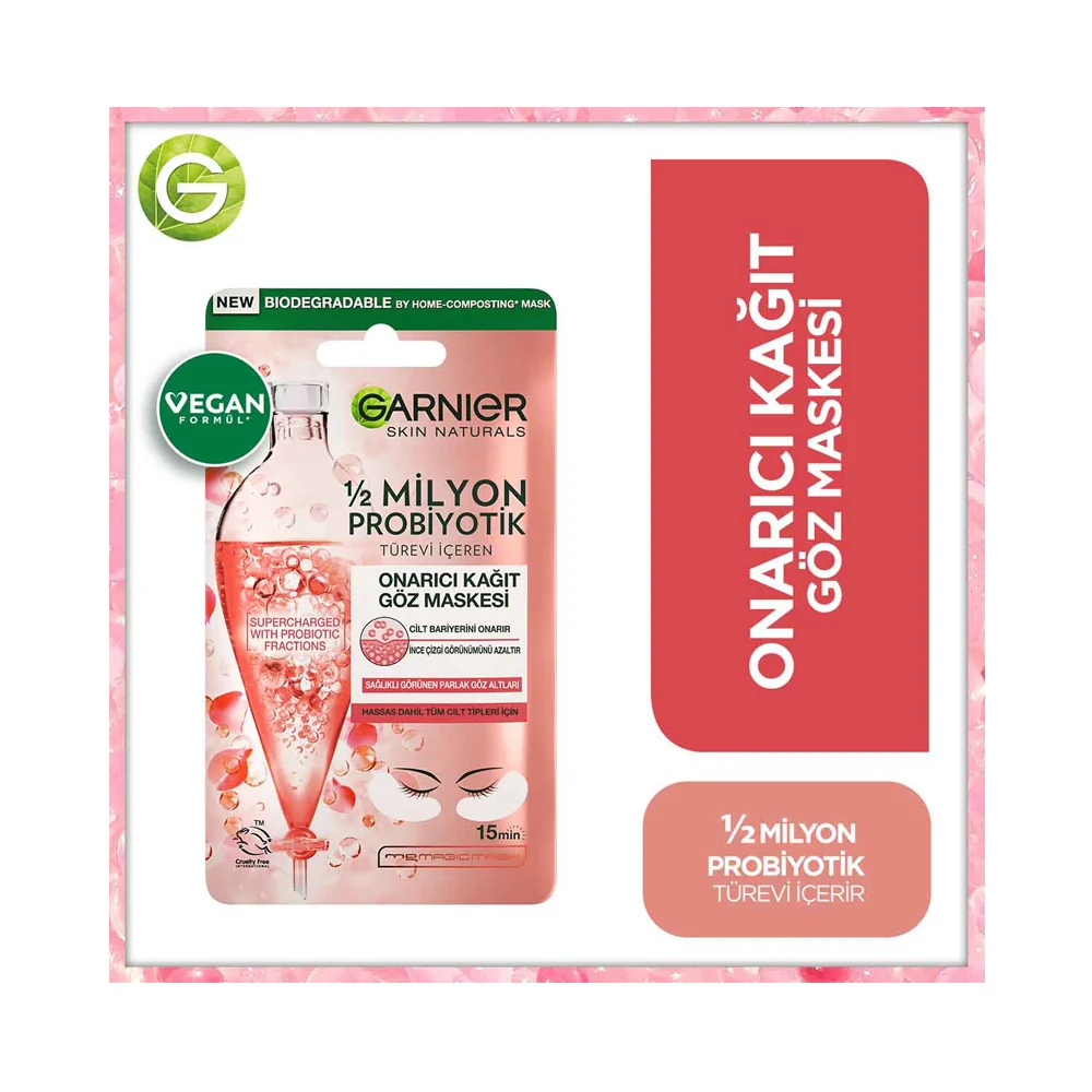 Garnier 1/2 Milyon Probiyotik Türevi İçeren Onarıcı Kağıt Göz Maskesi