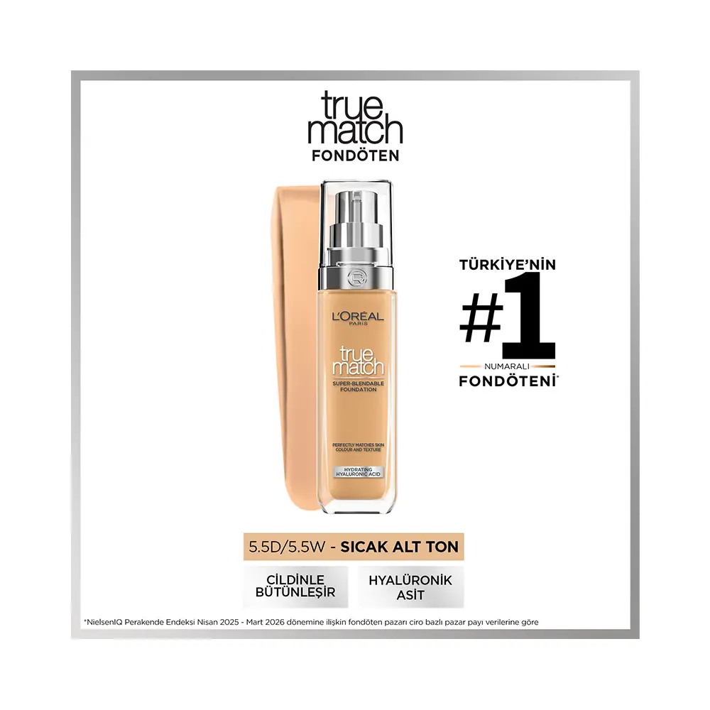 L'Oréal Paris L'Oréal Paris True Match Bakım Yapan Fondöten - 5.5 D Golden Sun | Cosmetica