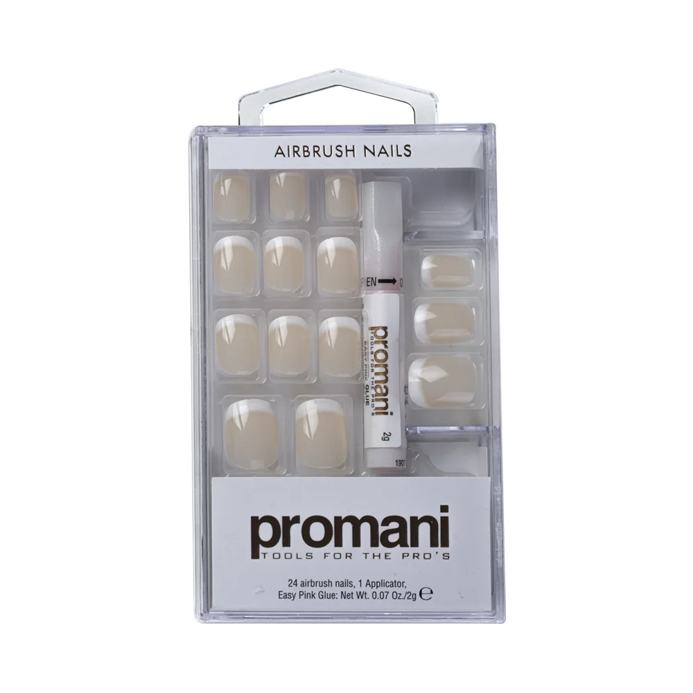 Promani İnce French Takma Tırnak Kiti Pembe